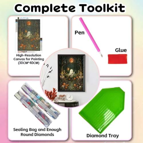 SUHEFAFA Halloween Diamond Art Kits for Adults Beginners 12×16 inch