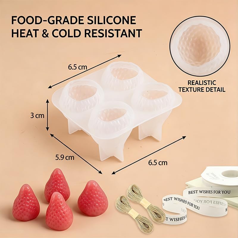 DIY Soap Making Kit, Silicone Strawberry Grape Soap Molds for Handmade