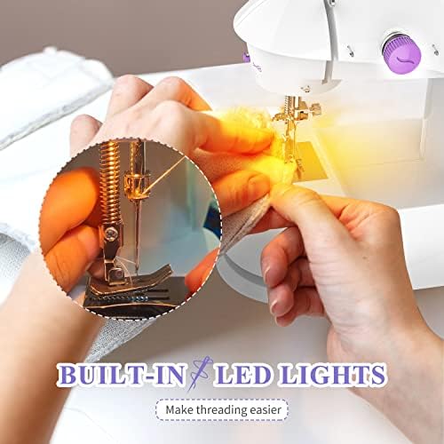 Sewing Machine for Beginners with Fabrics&Finger Guard, Mini Size