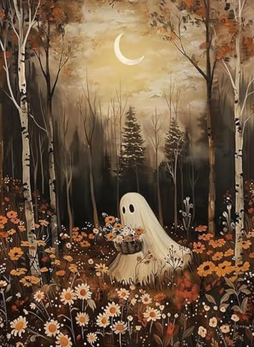 AIBOERL Paint by Numbers Kit for Adults Beginner,HalloweenGhost,12X16In
