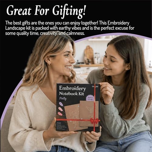 Unwynd Notebook Embroidery Kits Pretty for Adults, Beginners, Cross-Stitch