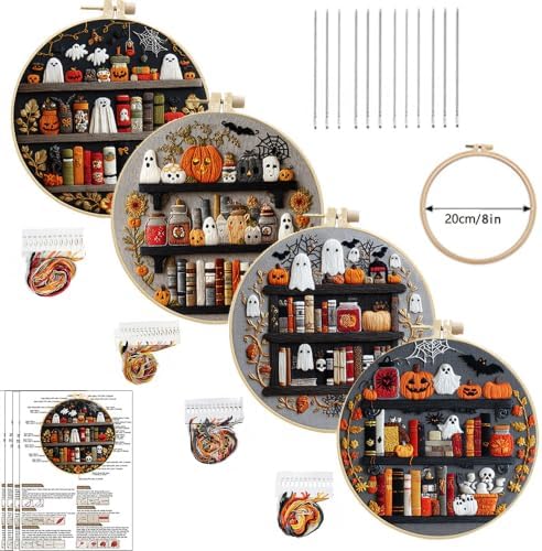 Embroidery Halloween Kits Starter Embroidery Kit Supplies for Adults