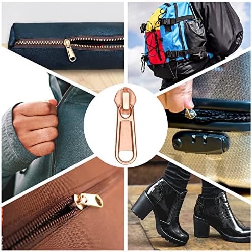 DOITEM 24Pcs Zipper Repair Kit Zippers Replacement 5# Zipper Pull Rescue Kit for Clothing Jackets Purses Luggage Backpacks (4 Colors)
