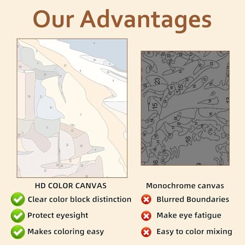 AOSGEDY Fall Paint by Numbers Kit for Adults - Autumn Landscape Adult Paint by Number Kits on Canvas Without Frame for Beginner, DIY Acrylic Oil Painting by Numbers Kit for Home Wall Decor 16x20 Inch