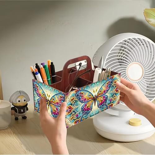 LSQFS Butterfly Multi-Grid Diamond Painting Storage Box with Handle