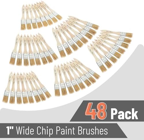 Bates- Chip Paint Brushes, 1-Inch, 48 Pack, Chip Brush, Brushes for Painting, Paint Brushes, Stain Brushes for Wood, Natural Bristle Paint Brush, 1 Inch Paint Brush, Chip Paint Brushes for Paint