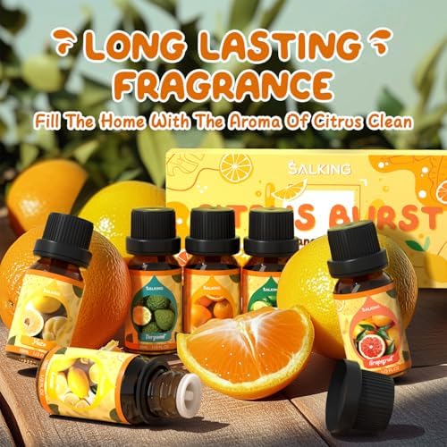 SALKING Citrus Burst Essential Oil Set, Premium Fragrance Oil for Diffuser