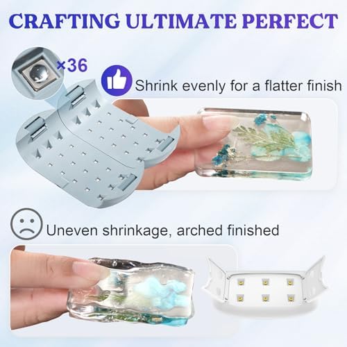 LET'S RESIN Two-Sided 36-LED UV Resin Light, 2/3/5-Min Timer, Gray Green
