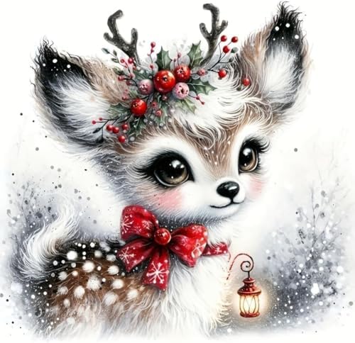 DYAIYYMQ Fawn Stamped Cross Stitch Kit for Adults 13.7x13.7 inch