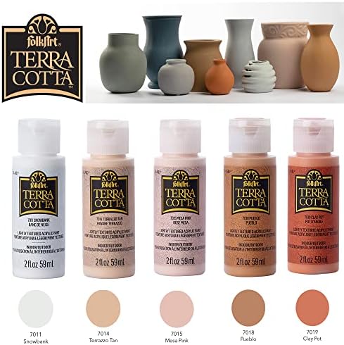 FolkArt Terra Cotta Acrylic Paint Set of 5, Essentials 2 fl oz Assorted Matte Finish Colors For Painting, Drawing & Art Supplies, DIY Arts And Crafts Acrylic Paint For Kids And Adults, 44506