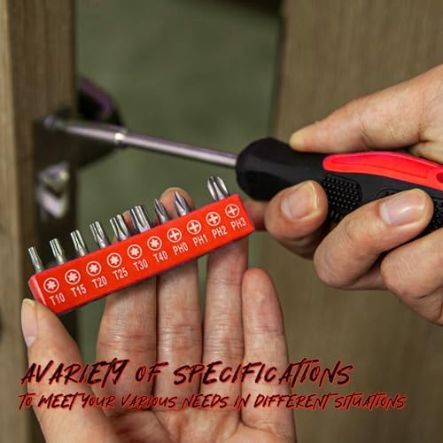 CARTMAN 39-Piece Household Tool Set, Red Hand Kit With Storage Case | Complete assortment for home repairs, DIY projects, furniture setup, crafting, and daily household fixes in toolbox.