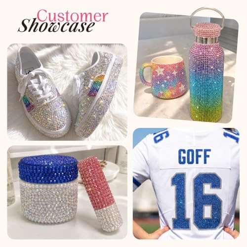 Flatback Rhinestones for Bedazzling Kit with Glue, for Nail Gems and Charms
