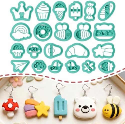ORIGACH 22 Pcs Cute Mixed Elements Polymer Clay Cutters Set