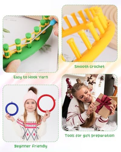 Aeelike 2 PCS Round Knitting Loom for Hat Socks DIY Crafts, 9.4inch