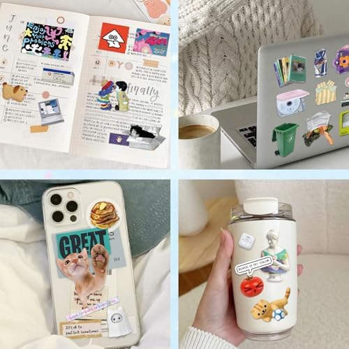 2in1 Cute Sticker Book 60 Sheets 1500 Plus Count Y2K Vintage Grunge