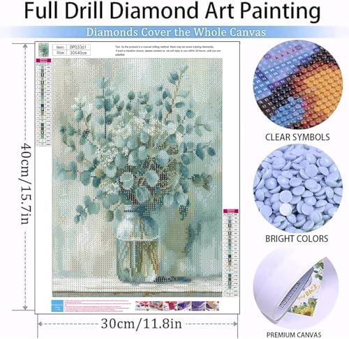 YOLENIX Vase Diamond Art Kits for Adult Diamond Painting Kit for Beginner