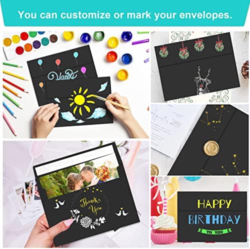 70 Packs of Invitation Envelopes, A2 Envelopes Black, Postcard Envelopes for 4.5x5.5 Cards, Envelopes for Invitations, Self Seal for Photos RSVP, Greeting Cards