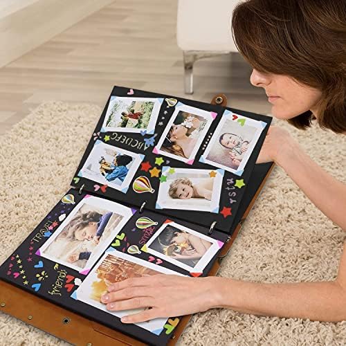 ZEEYUAN DIY Scrapbook Photo Album 60 Pages Leather Memory Photo Book 8.5x11 inch,Vintage Travelling Scrapbook Family Scrap Book Scrapbooking Supplies Kits for Couples