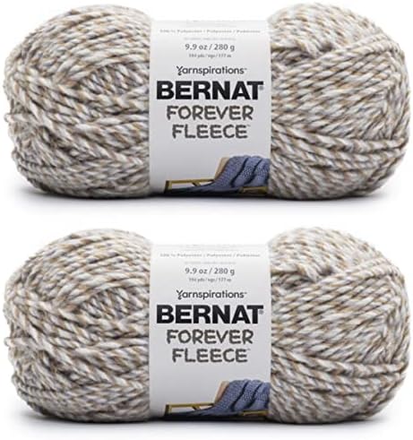 Bernat Forever Fleece Soft Yarn for Crocheting, Natural, 2-Pack