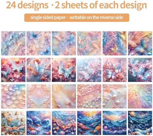 6x6" Scrapbooking Paper Pad Single Sided Decorative Colored Papers