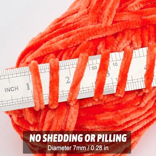 Soft Velvet Chenille Yarn for Crocheting, Super Bulky Yarn for Blankets