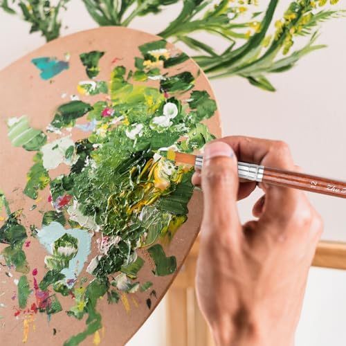 12pcs Round Watercolor Brushes for Acrylic Painting Round Pointed Paint Brushes Round Tipped Face Paint Brush Professional Oil Paintbrushes for Body Rock Miniature Model Artist Painting