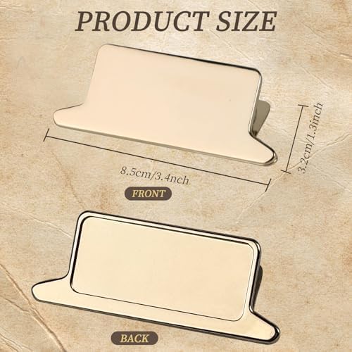 Koqye 1Pc Brass Metal Paper Clip Alloy Vintage Paper Clips 3.3 x 1.3 in