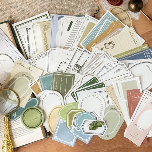 SIBLYMONA 200Pcs Vintage Memo Material Pack Memo Collection (Multicolor)