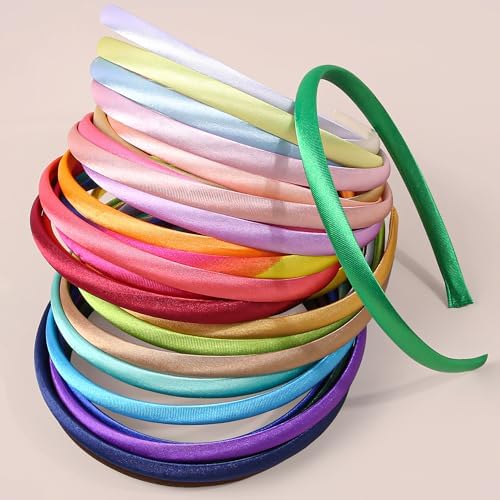 30Pcs Satin Blank Headbands DIY Hair Accessories for Women Girls