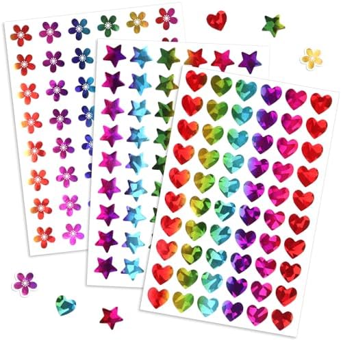 1,620 Pcs 0.6" Holographic Star, Heart, Flower Stickers Rewards