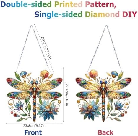 Koikify Dragonfly Diamond Art Hanging Ornament Kit for Adults