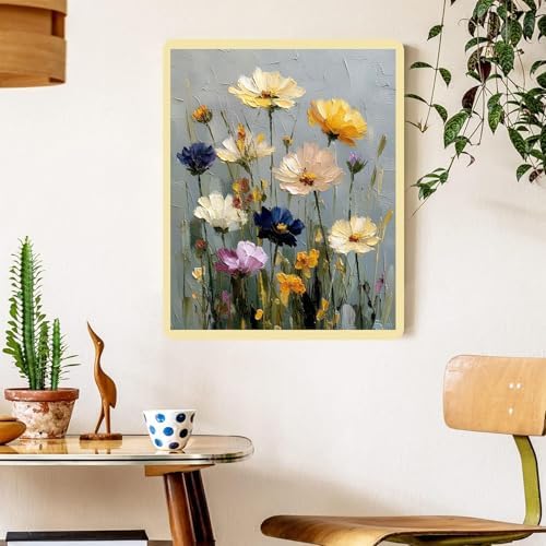 Flower Paint by Numbers for Adults with Framed Canvas - with Wooden Easel