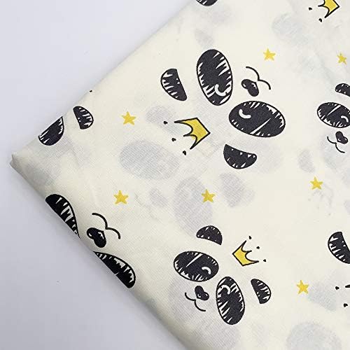 Cotton Fabric DIY Making Supplies Quilting Patchwork Fabric Fat Quarter Bundles DIY for Quilting Cotton Patchwork Cushions (Crown Bear, 20" x 20")