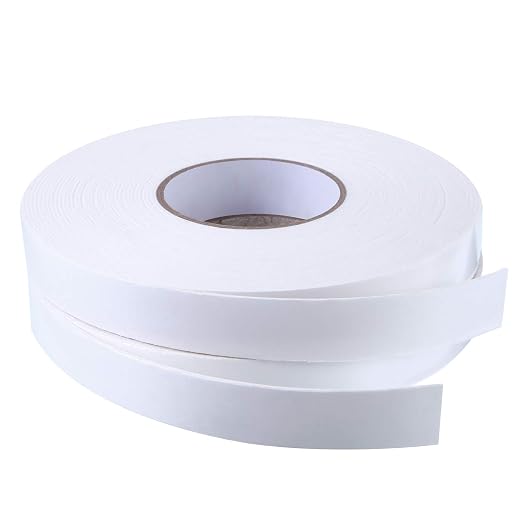 Tatuo 2 Rolls Double Sided Foam Tape for Mounting,1 Inch by 50 Feet,White