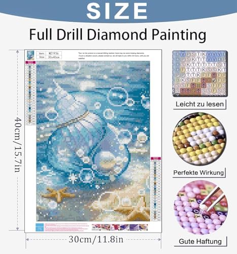 Benjenes Conch Diamond Art Kits for Adults, Diamond Painting Kits