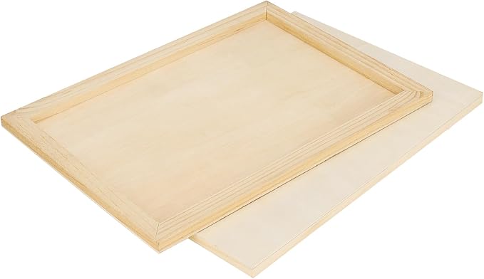 PINGEUI 12 Pack 9 x 12 Inch Blank Wood Canvas Panels, Unfinished Wooden Canvas Boards, Wood Cradled Painting Panel Boards, Artist Wooden Canvases for Painting, Pouring