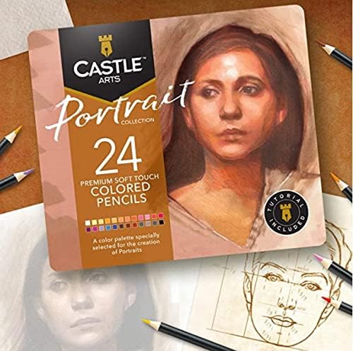 Castle Art Supplies 24 Colored Pencil Set - Portraits Themed Palette