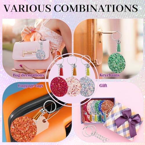 WILLBOND 24 Set Acrylic Keychain Blanks Set Clear Acrylic Ornaments,24