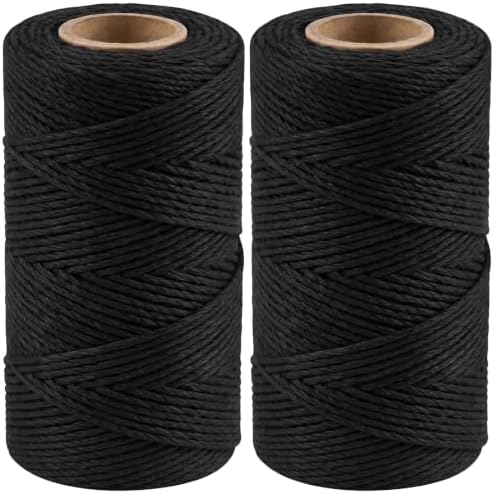 Vaincre 2PCS 328Ft 2MM Natural Cotton Twine String, Black