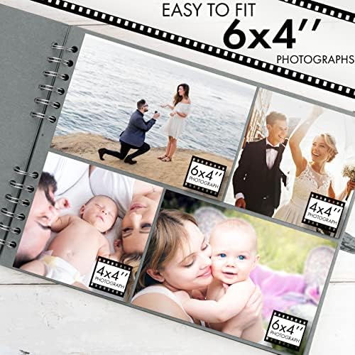 Bstorify Square Scrapbook Photo Albums 50 Pages (11 x 8.5 Inch) Grey | Hardcover with Thick 200 GSM Kraft Paper, Ideal for Your Scrapbooking Albums, Art & Craft Projects (Grey, 11 x 8.5 Inch)