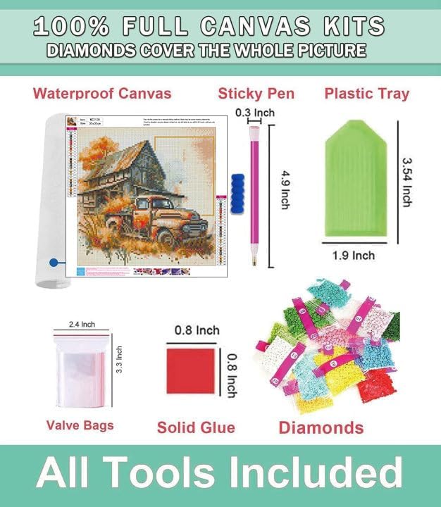 Lophomie Fall Diamond Art Kits for Adults, 5D Diamond Painting Kit 14x14 in