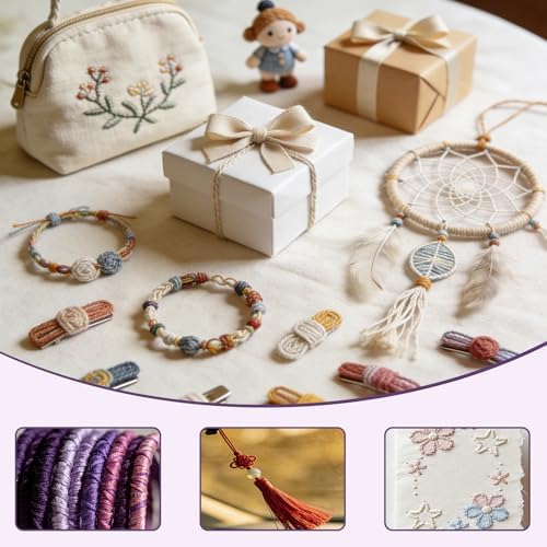 Embroidery Floss - Cross Stitch Threads - Friendship Bracelets Floss - Crafts Floss - 14 Skeins Per Pack Embroidery Floss, Dark Violet Gradient