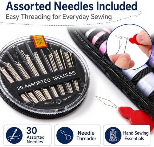 LEIYULY Sewing Kit for Adults, Needle and Thread Kit (203 PCS Black)