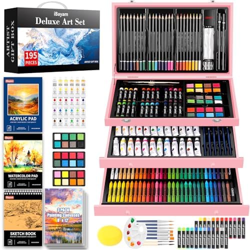iBayam Pink Art Supplies, Color Drawing Sets, Teen Girl Gifts Trendy Stuff