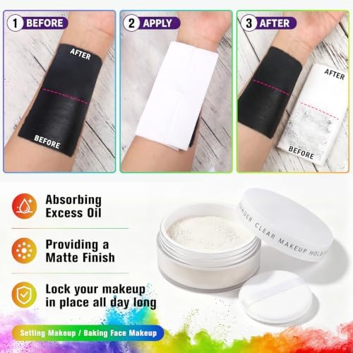 Face Painting Kit, 26 Colors Oil Based Face & Body Paint Palette with Translucent Setting Powder & 10 Brushes, Large Black & White Pans for Halloween SFX Cosplay Costume Makeup