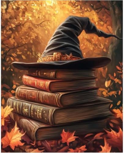 Witch's Hat Paint by Numbers for Adults - Paint by Number Books on Canvas