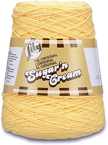 Lily Sugar'n Cream Cone Cotton Yarn for Dishcloths, Yellow