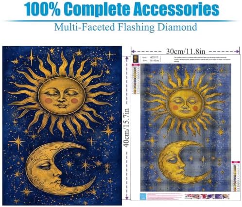 Lophomie Diamond Art Kits for Adults, 5D Sun and Moon Diamond Painting Kits