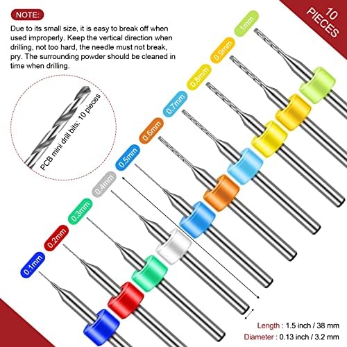 Zhehao 59 Pcs Hand Drill Bits Set Micro Drill Bit Set for Crafts, Black
