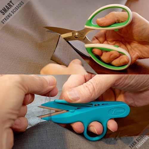 Fabric Scissors Tailor Sewing Shears Threading Needle Tools Kit 10 Inch Heady Duty Scissors Set for Fabric Cutting Professional Extremely Sharp Cloth Scissor Multipurpose Dressmaker (Blue)